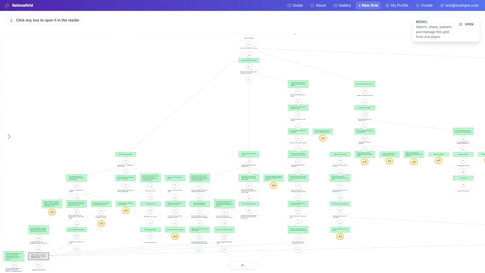 A large RationalGrid map with many connected branches